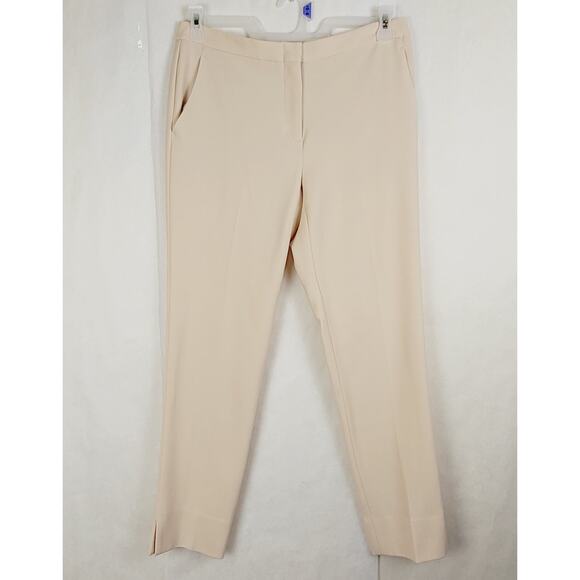 BCBGMAXASRIA pastel peach straight leg trouser size Med Old Money Quiet Luxury - Picture 1 of 10
